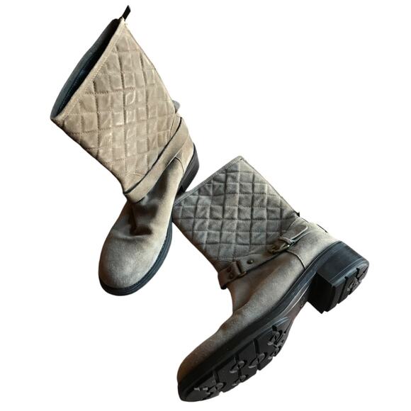 Aquatalia Quilted Suede Moto Style "Weather Proof" Boots size 9.5 - Picture 10 of 14